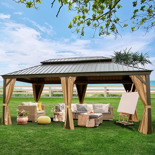 Calaro 20 Ft. W x 12 Ft. D Galvanized Steel Patio Gazebo