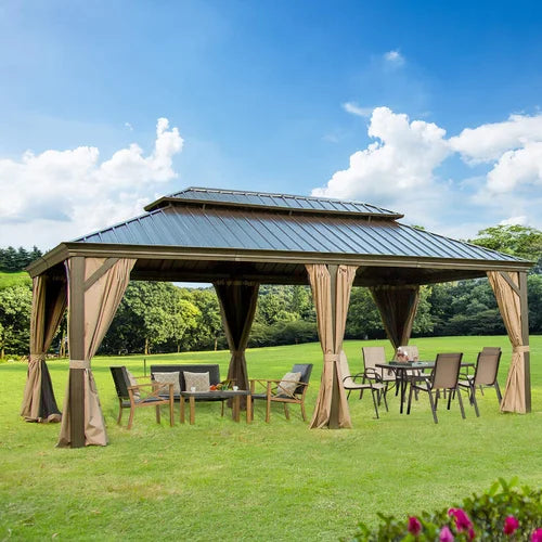Calaro 20 Ft. W x 12 Ft. D Galvanized Steel Patio Gazebo