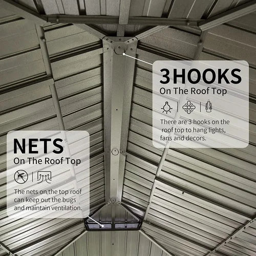 Calaro 20 Ft. W x 12 Ft. D Galvanized Steel Patio Gazebo