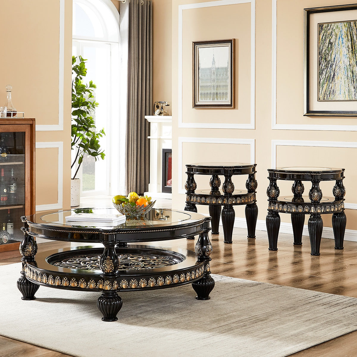 Homey Design - HD-1208 - 3PC COFFEE TABLE SET