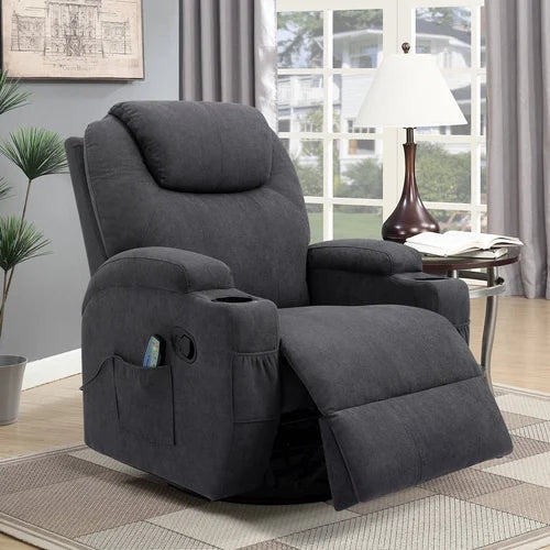 Heated Massage Chair with Swivel and Rocking Function
