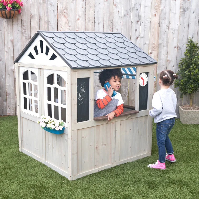 Hillcrest 4.49' x 4.49' Outdoor Solid Wood Playhouse