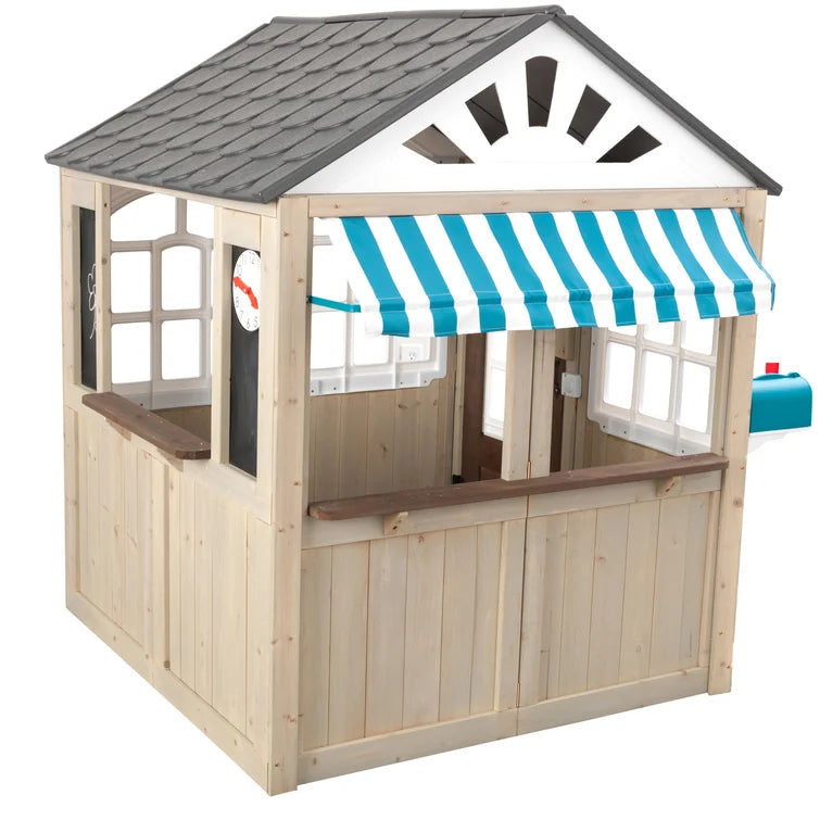 Hillcrest 4.49' x 4.49' Outdoor Solid Wood Playhouse
