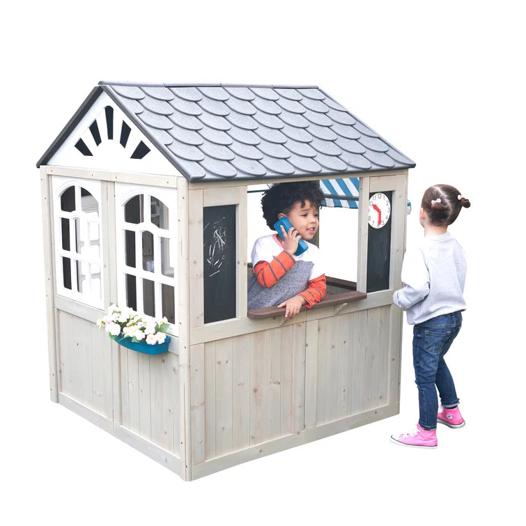 Hillcrest 4.49' x 4.49' Outdoor Solid Wood Playhouse