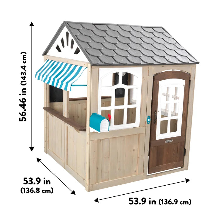 Hillcrest 4.49' x 4.49' Outdoor Solid Wood Playhouse