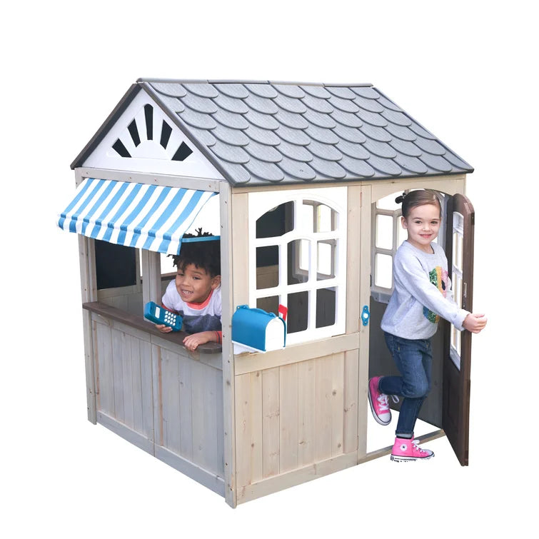 Hillcrest 4.49' x 4.49' Outdoor Solid Wood Playhouse