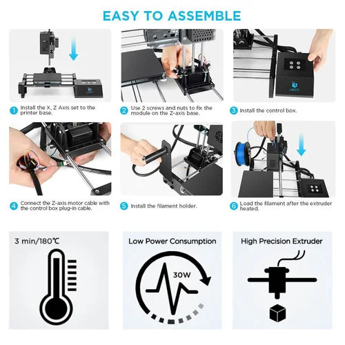 LABISTS Simple 3D Printer, Desktop 3D Printers,Printing Size 120x120x115mm, Fast Heating & Low Noise (Part number: LABISTS-SX1)