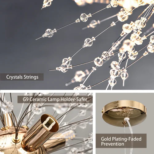 Gold Lakeyah Dimmable Sputnik Sphere Chandelier